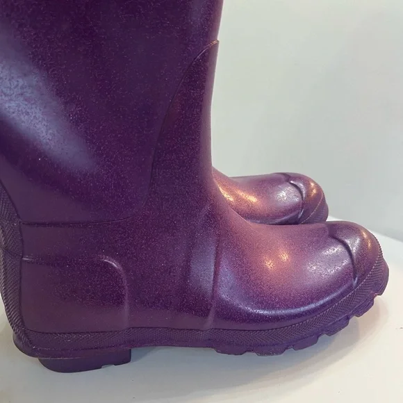 Hunter Boots original Tall rain boots in Purple Glitter sparkle size 7 - Picture 5 of 10